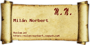 Milán Norbert névjegykártya